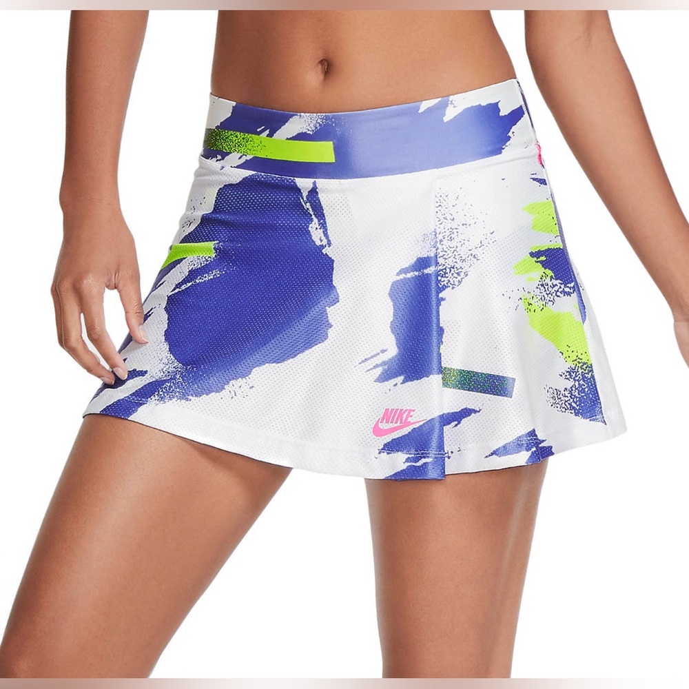 Nike Challenge Court Women’s Tennis Skirt. White/Sapphire.